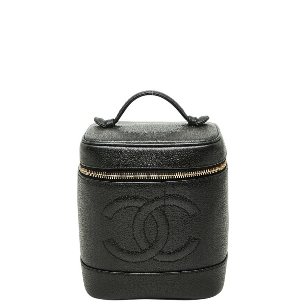 CHANEL Black Caviar Leather Logo Vanity Bag - Picture 1 of 10